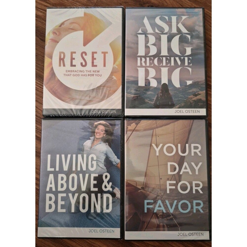 Christian CD DVD Set Joel Osteen Lot of  4 Reset , Ask Big, Favor, Live Above